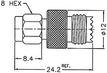 SMAM-MUF-NT3G-50 - SMA Plug To Mini-UHF Jack Adapter - Raison Enterprise Co., Ltd.