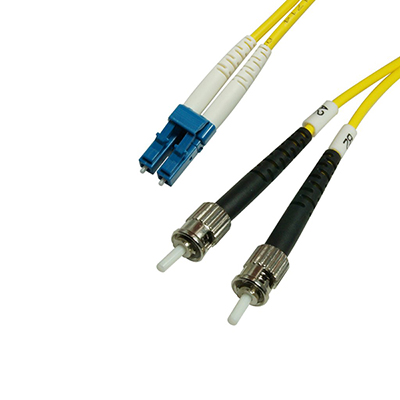 Duplex Single Mode Fiber Optic Cable - LC/ST, 9/125, OS1, Yellow