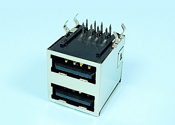 LUBD-KS002DA1NBL - DUAL USB A TYPE FLAT 8 PIN  Female  DIP 90ﾟ - LAI HENG TECHNOLOGY LTD.