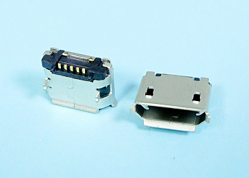 MICRO USB B TYPE 5Pin Female SMT Shell DIP,With Post